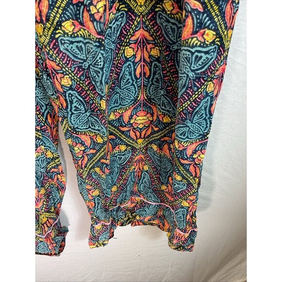 Anthropologie Pajama Pants  Animal Print 2X butterflies multicolor modal pockets - Picture 4 of 10